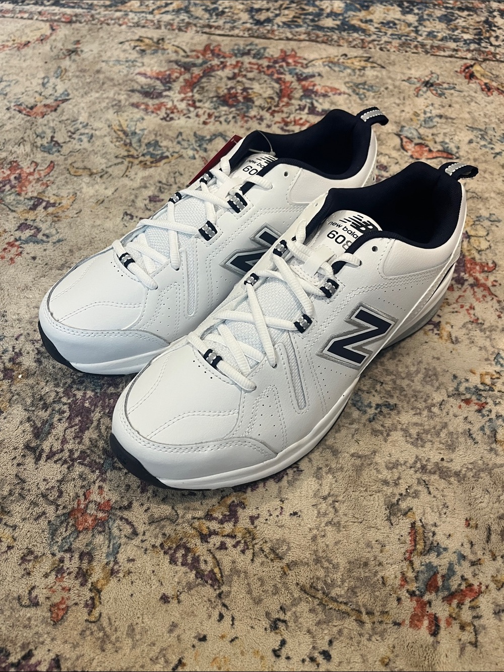 New Balance 608 Men's White and Navy Casual Sneakers